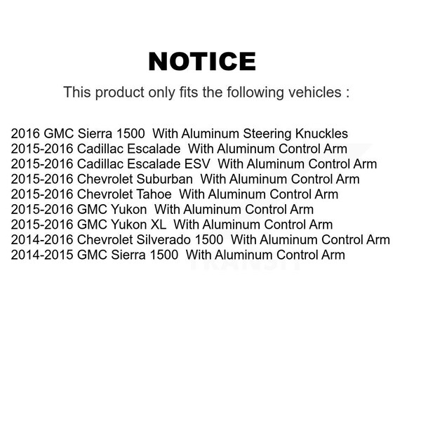 Front Lower Suspension Ball Joint For Chevrolet Silverado 1500 GMC Sierra Tahoe Suburban